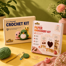 Load image into Gallery viewer, Paper Embroidery + Crochet Kit Combo