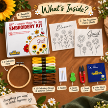 Load image into Gallery viewer, Sunflower + Blossom Combo | DIY Embroidery Kit