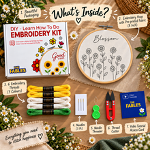 Load image into Gallery viewer, Blossom DIY Learn-to-Embroidery Kit
