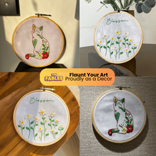 Load image into Gallery viewer, Cat & Blossom (Pack of 2) Combo DIY Learn-to-Embroidery Kit