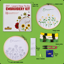Load image into Gallery viewer, Cat, Blossom & Sun Flower (Pack of 3) Combo DIY Learn-to-Embroidery Kit