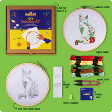 Load image into Gallery viewer, Cat & Blossom (Pack of 2) Combo DIY Learn-to-Embroidery Kit