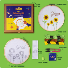 Load image into Gallery viewer, Cat, Blossom & Sun Flower (Pack of 3) Combo DIY Learn-to-Embroidery Kit