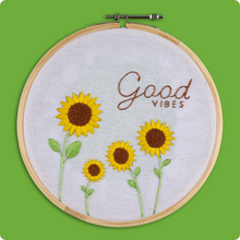 Load image into Gallery viewer, Cat, Blossom & Sun Flower (Pack of 3) Combo DIY Learn-to-Embroidery Kit
