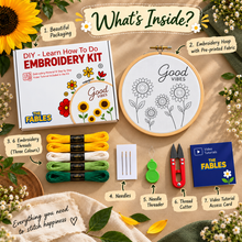 Load image into Gallery viewer, Sun Flower DIY Learn-to-Embroidery Kit
