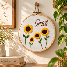 Load image into Gallery viewer, Sun Flower DIY Learn-to-Embroidery Kit
