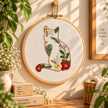 Load image into Gallery viewer, Cat DIY Learn-to-Embroidery Kit
