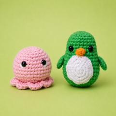 Penguin + Octopus Combo | DIY Crochet Kit