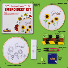 Load image into Gallery viewer, Sun Flower DIY Learn-to-Embroidery Kit
