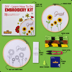 Sun Flower DIY Learn-to-Embroidery Kit