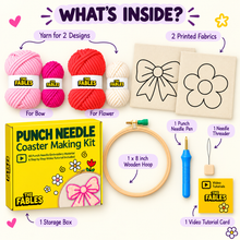 Load image into Gallery viewer, Flower &amp; Bow Kit (Pack of 2) — Punch Needle Kit
