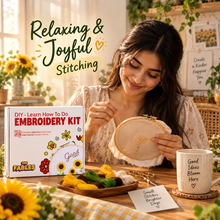 Load image into Gallery viewer, Sun Flower DIY Learn-to-Embroidery Kit
