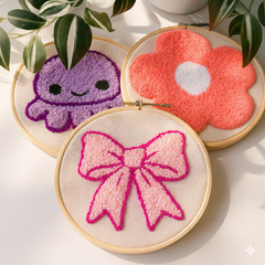 Punch Needle (Bow + Flower + Octopus)